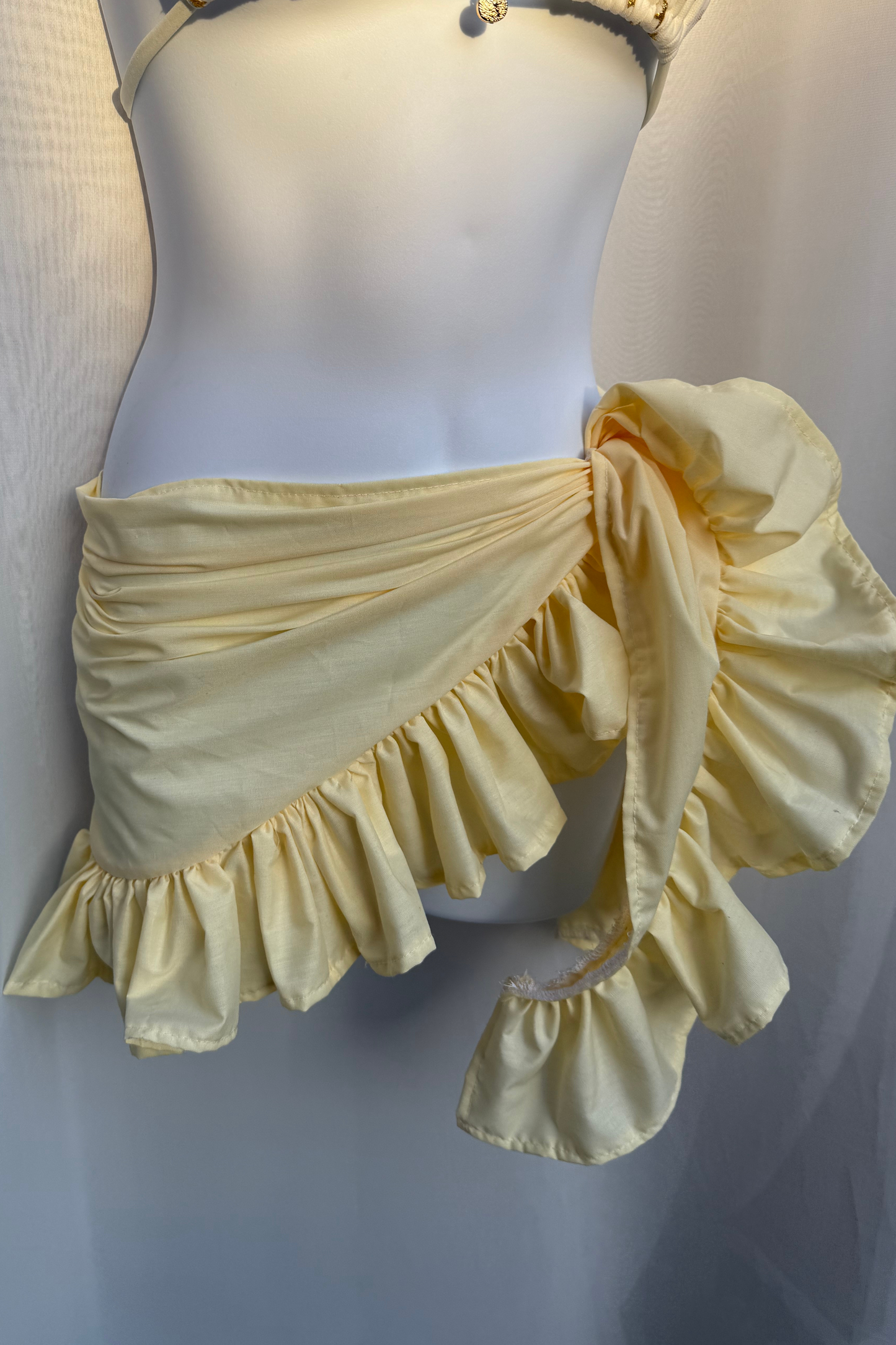 YELLOW MINI RUFFLE SARONG