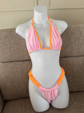 READY TO SEND - REWORKED Baby Pink and Orange bikini