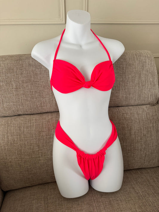 READY TO SEND - All Tied Up Bikini Bright Red