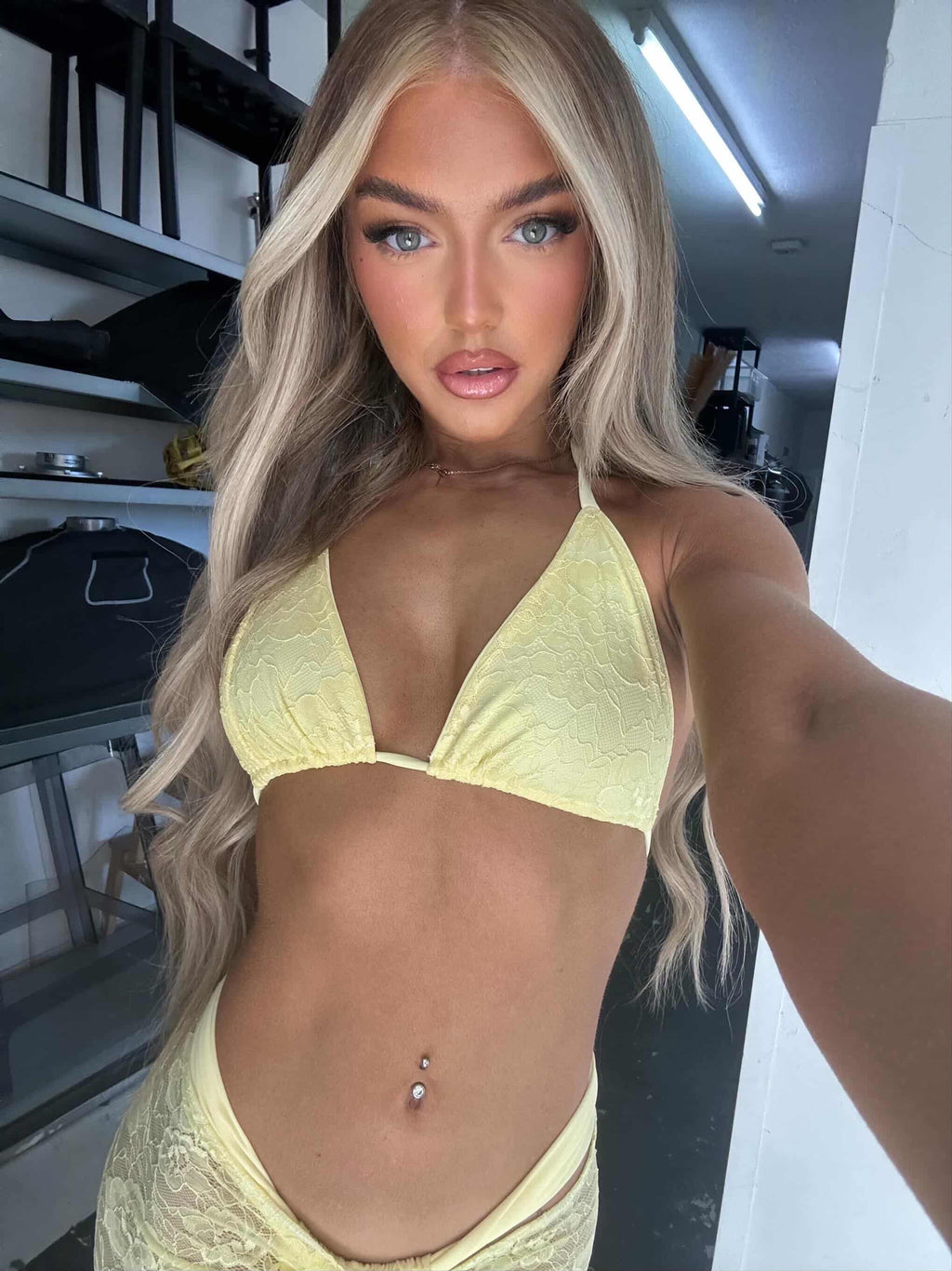 Pastel Lemon Dream Lace Bikini