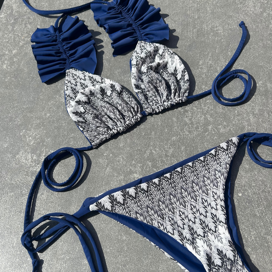 IN STOCK - NAVY MISSI RUFFLE KINI