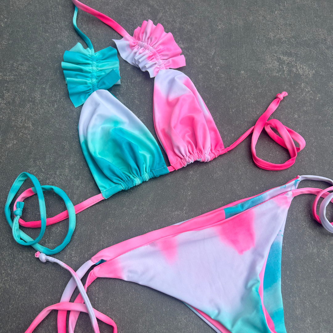 IN STOCK - TIE DYE RUFFLE KINI