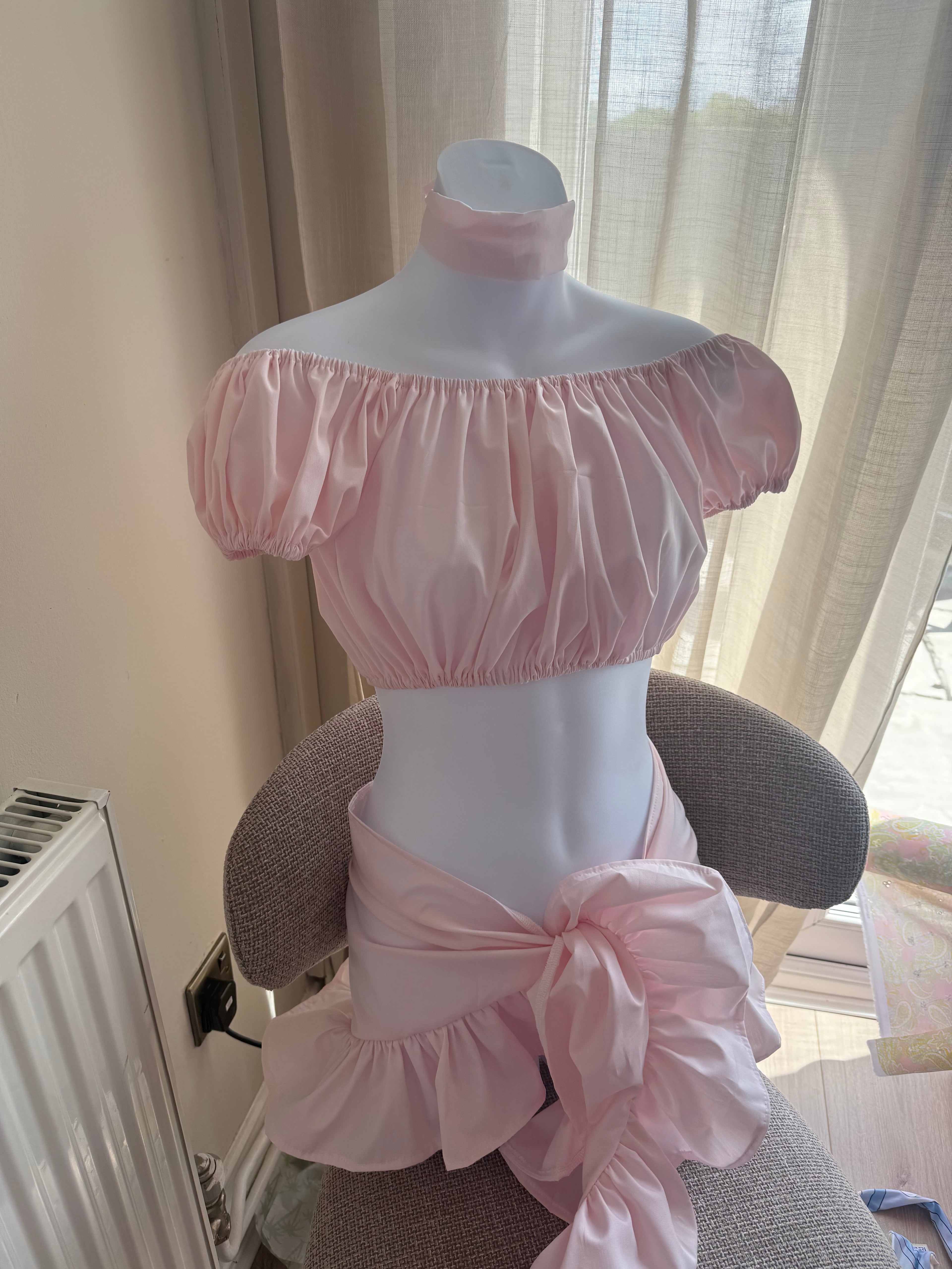 READY TO SEND - Celine Baby Pink Coord with Choker