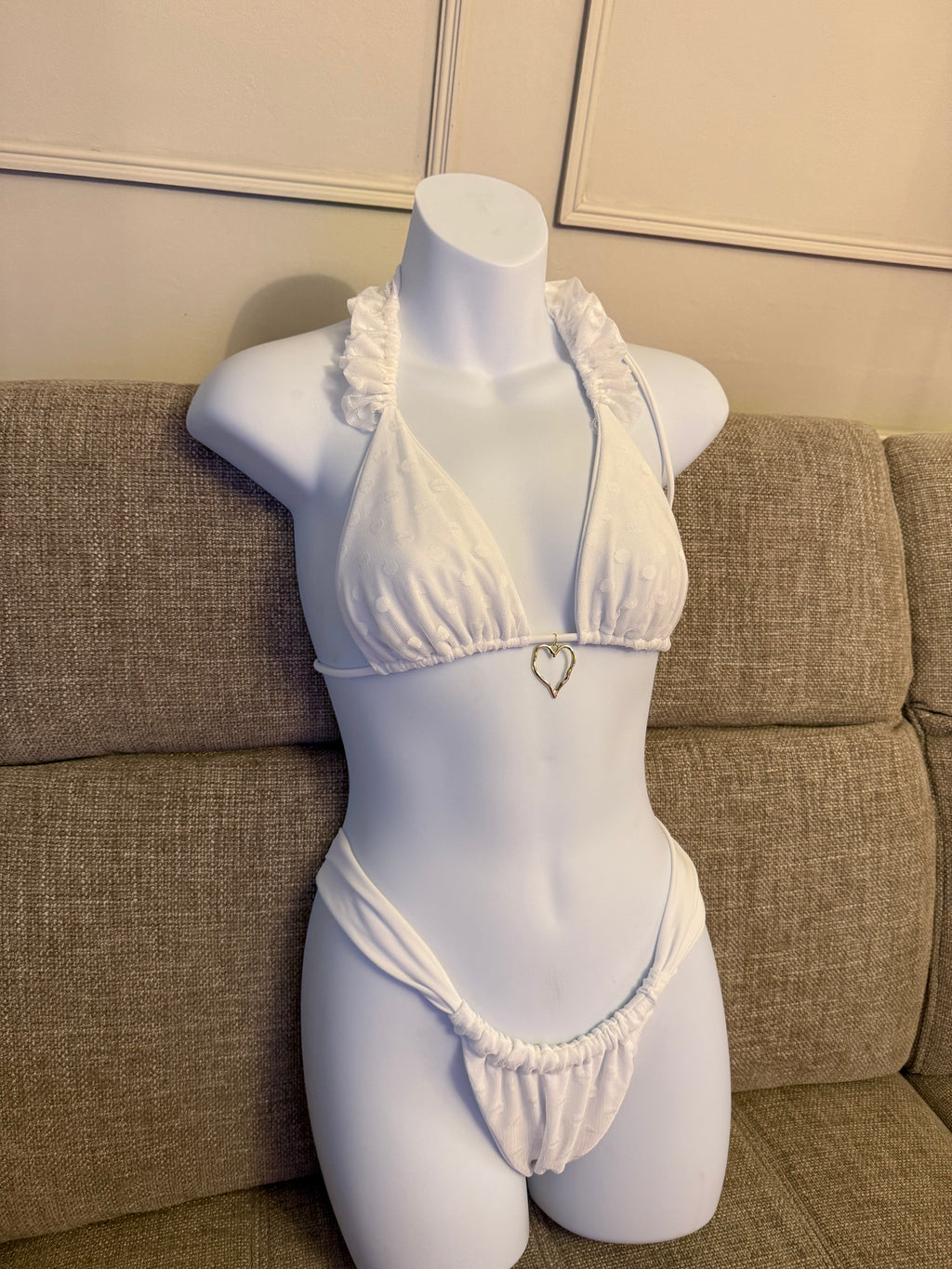 READY TO SEND - Mini Ruffle Dotty Mesh Bikini