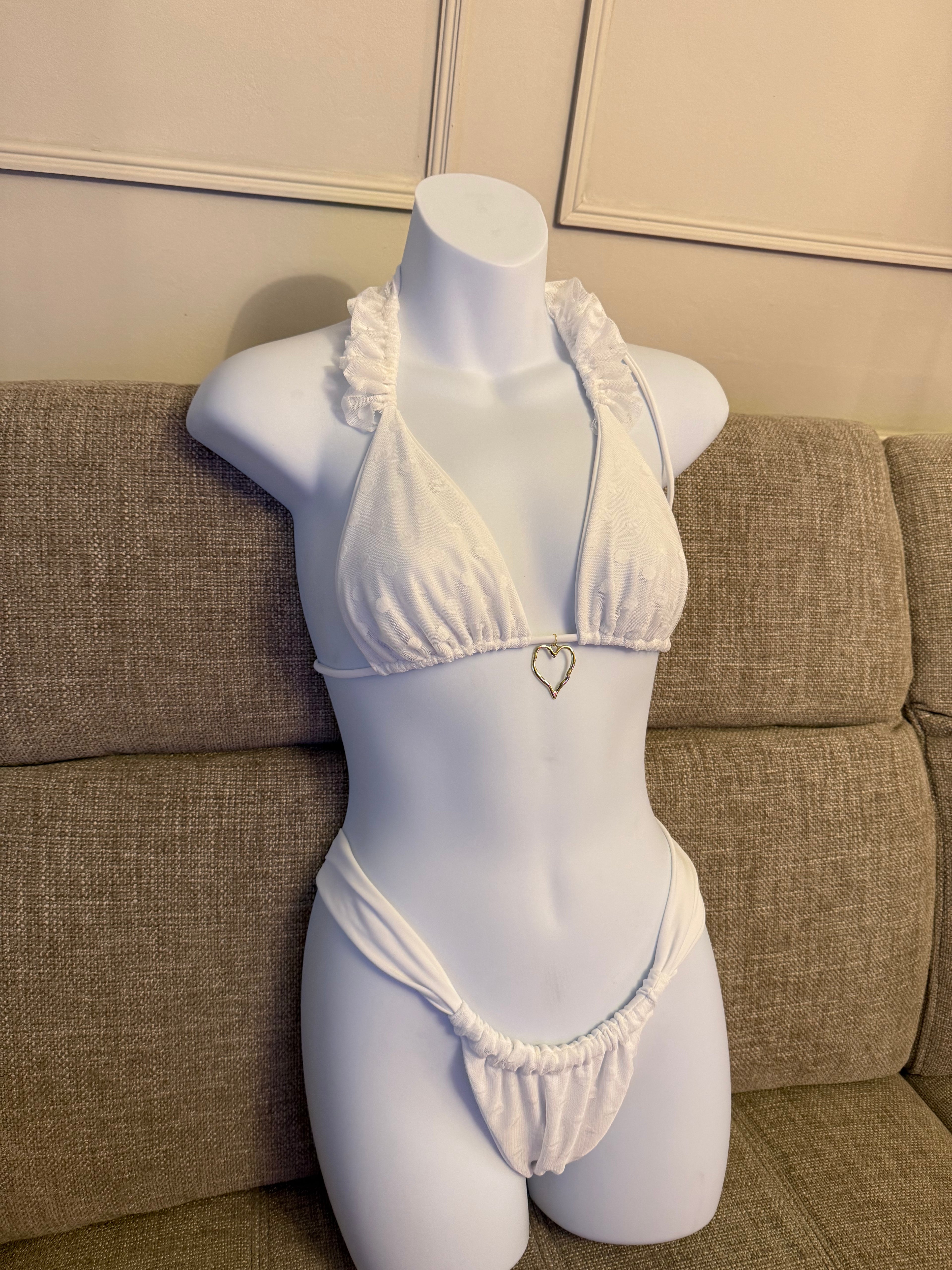 READY TO SEND - Mini Ruffle Dotty Mesh Bikini