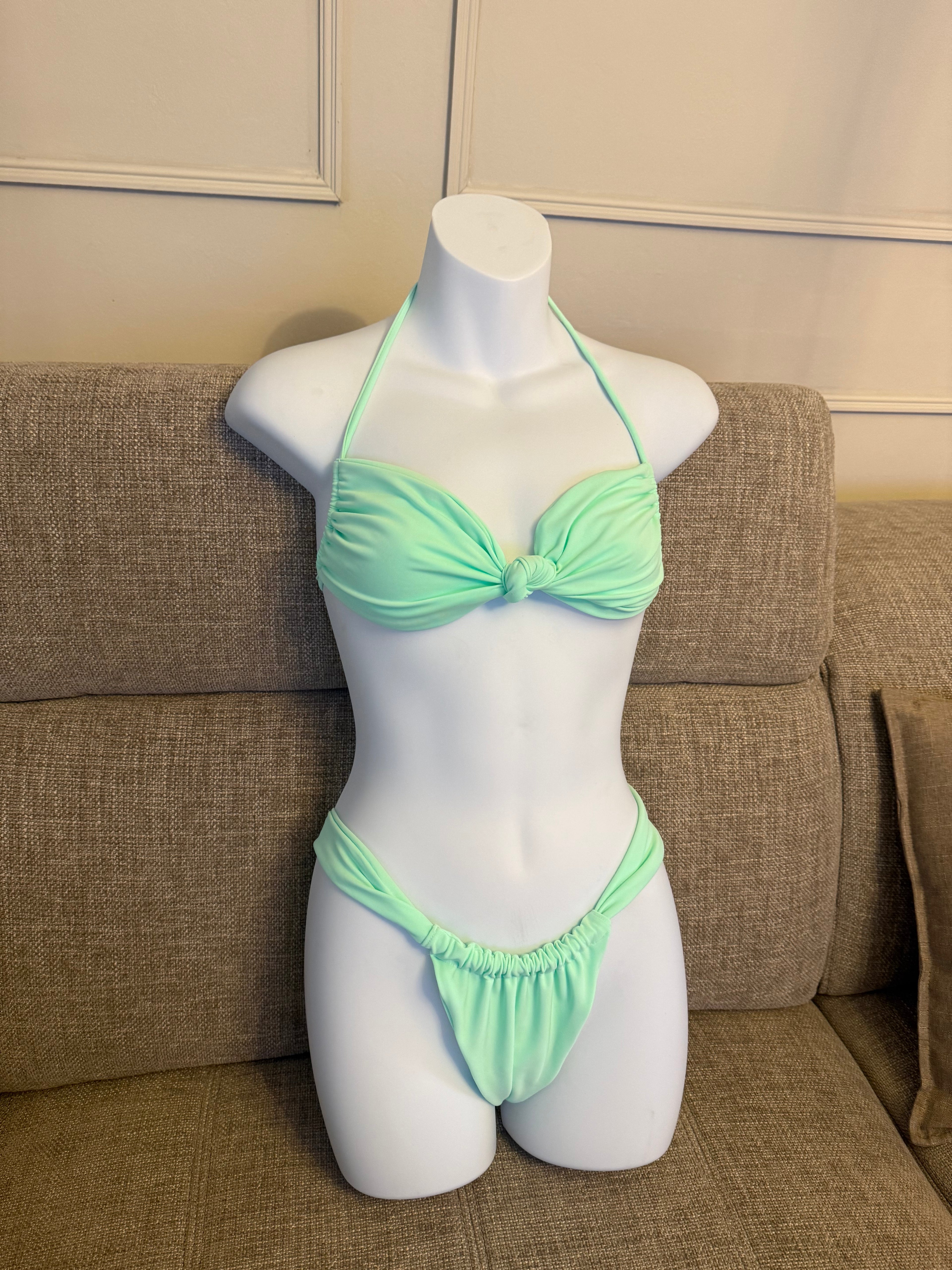 READY TO SEND - Turquoise All Tied Up Bikini & Ruffle Sarong