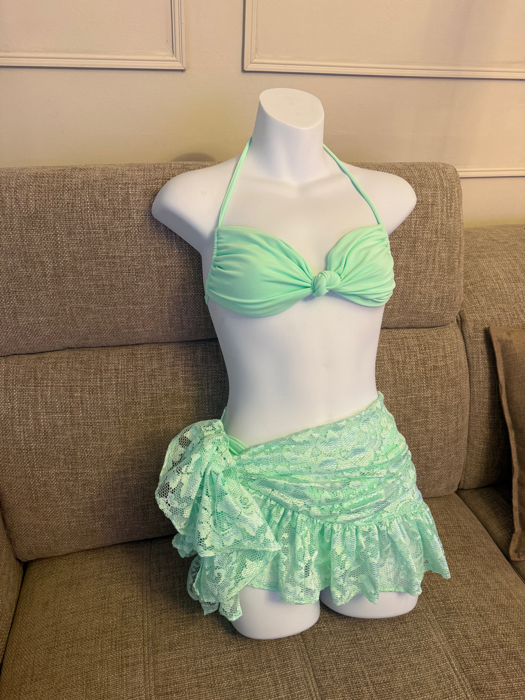READY TO SEND - Turquoise All Tied Up Bikini & Ruffle Sarong