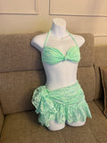 READY TO SEND - Turquoise All Tied Up Bikini & Ruffle Sarong