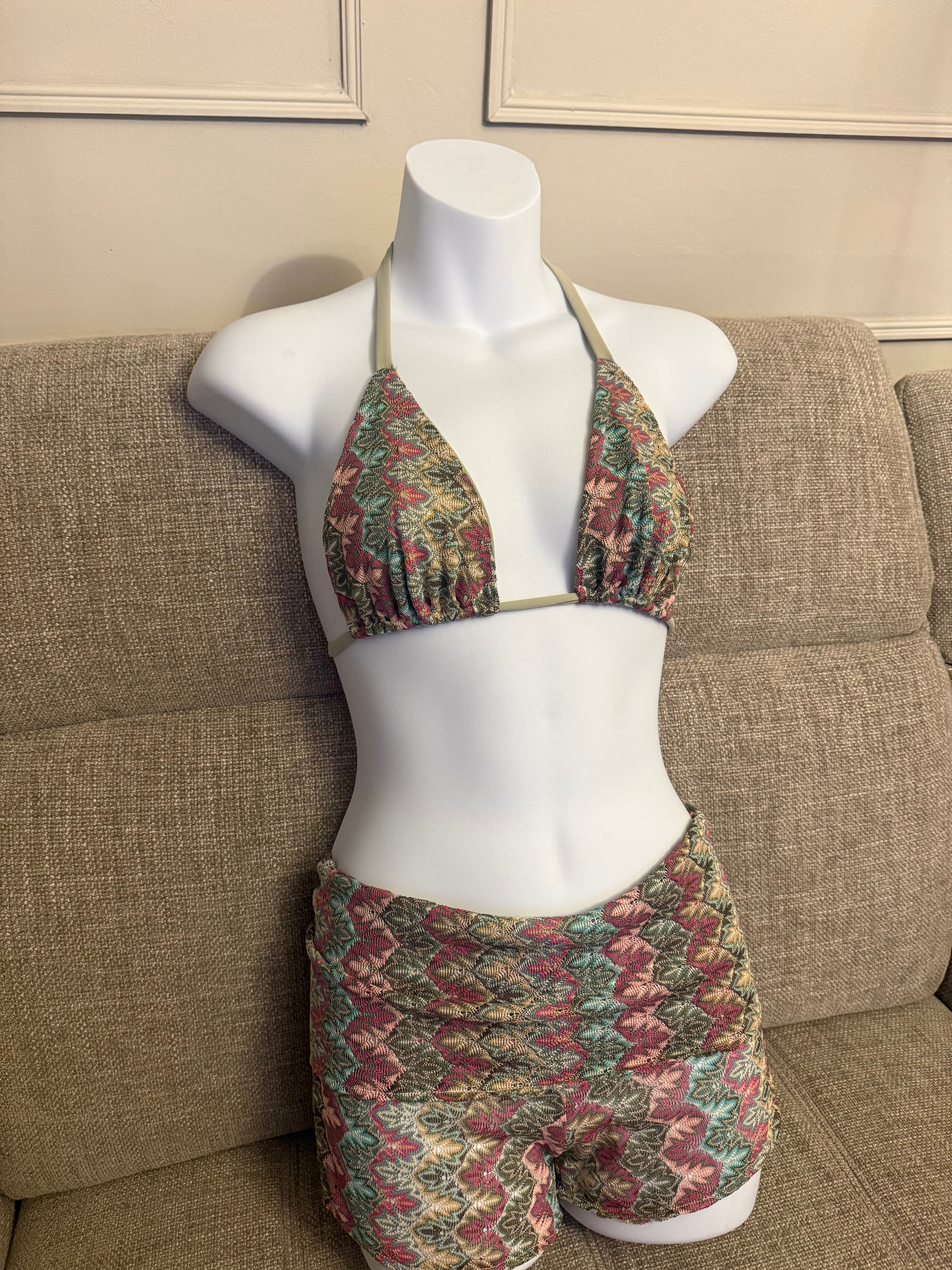 READY TO SEND - Missoni Bikini with Kelly Fold Over Shorts
