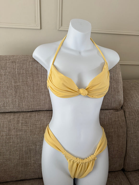 READY TO SEND - All Tied Up Pale Lemon Bikini