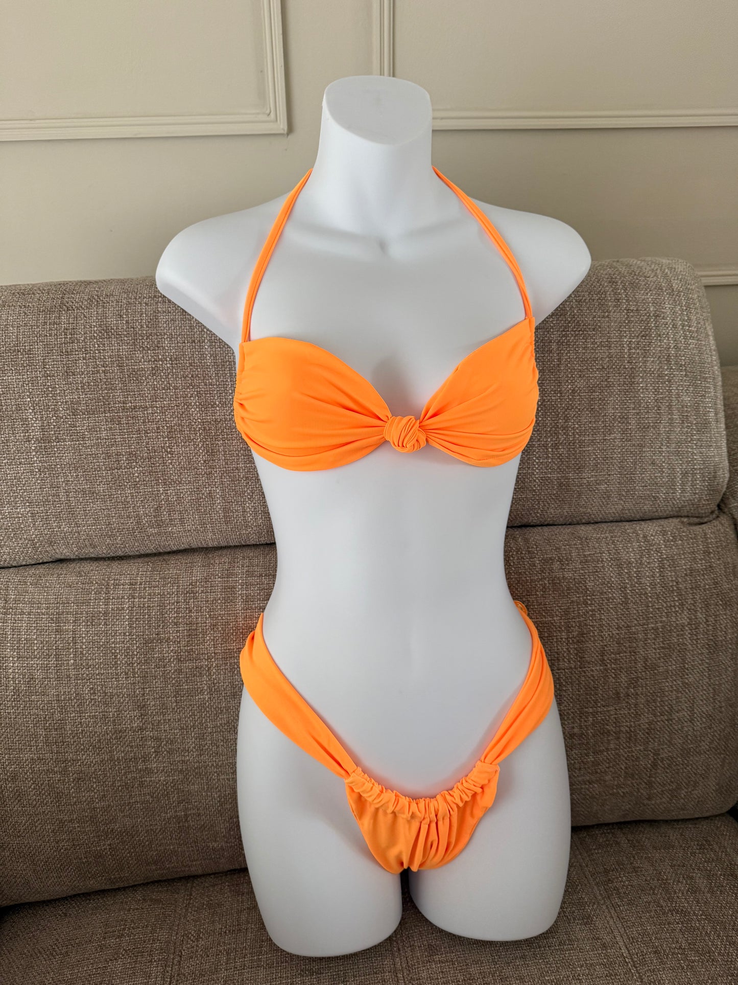 READY TO SEND - All Tied Up Bikini Bright Orange
