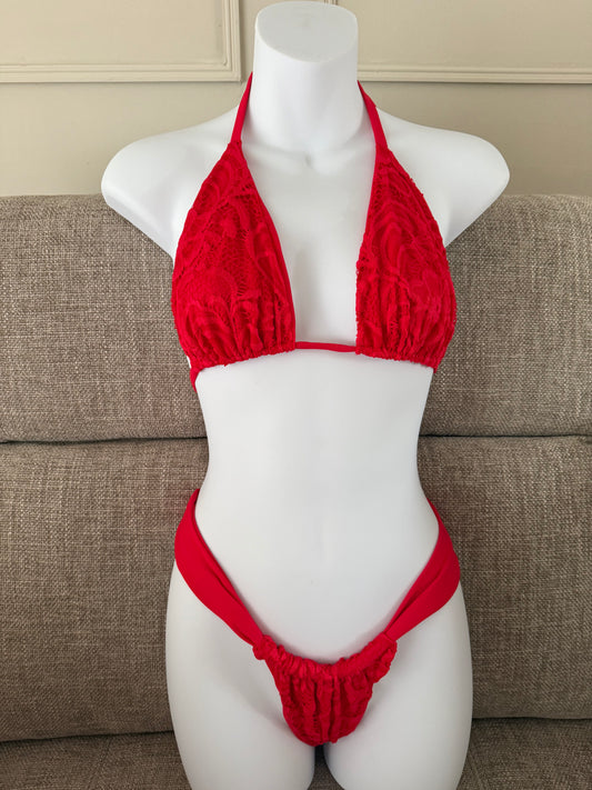READY TO SEND - Red Lace Bikini Set